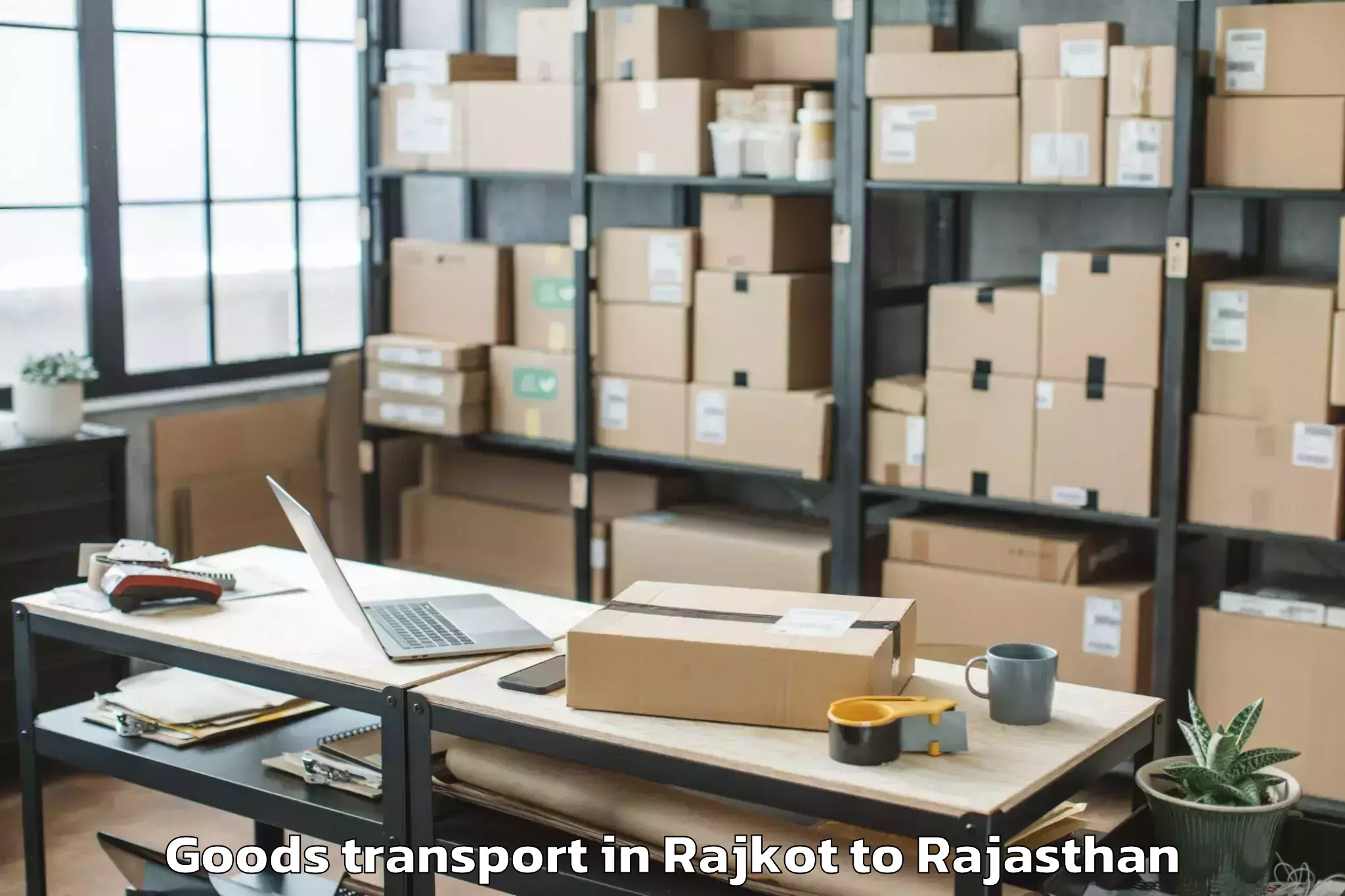 Easy Rajkot to Chauth Ka Barwara Goods Transport Booking